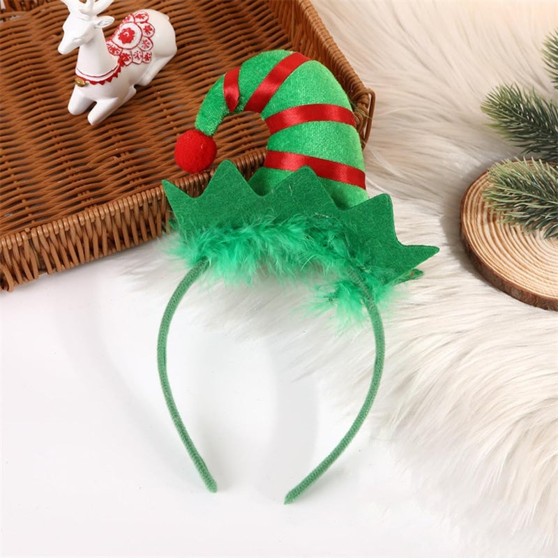 Oarkive Elf Headband and Ears - Green Kids Christmas Headwear - Santa Hat for Toddlers, Kids, Adults, Women - Image 2